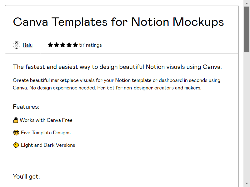 Canva Templates for Notion Mockups